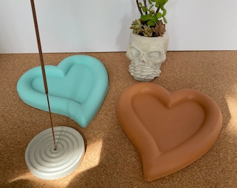 Heart Shaped Decorative Tray Made of Concrete