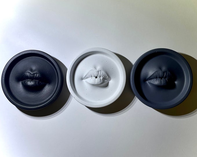 Modern Minimalist Concrete Lip Incense Holders