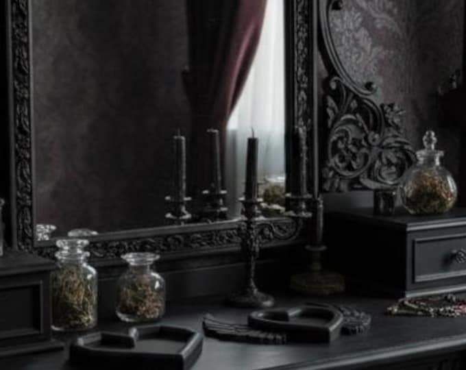 Gothic Ring Holder, Coquette Decor Jewelry Dish, Heart Trinket Tray, Dark Academia Vanity Tray, Concrete Catchall, Girly Room Decor