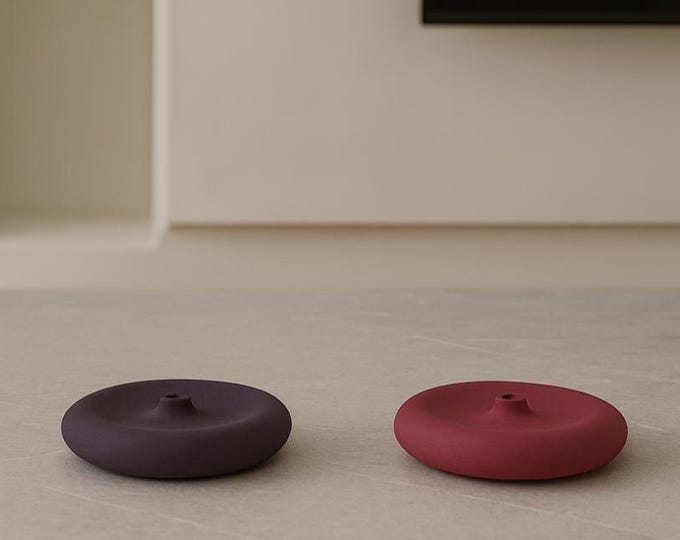 Handmade Concrete Incense Stick Holder – Minimalist Home Decor | 20 Color Options | Yoga & Meditation Accessories