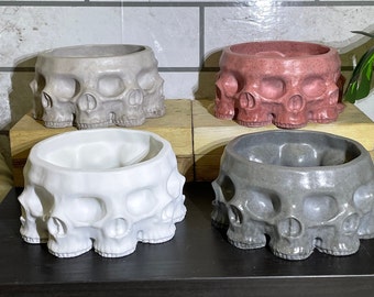 Concrete Skull Planter