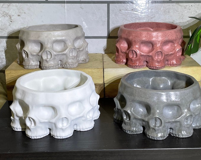 Concrete Skull Planter