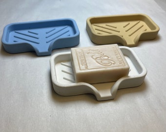 Handmade Concrete Soap Dish with Drainage: Modern Bathroom Accessory