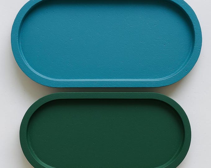 Concrete Oval Catchall Tray Handmade