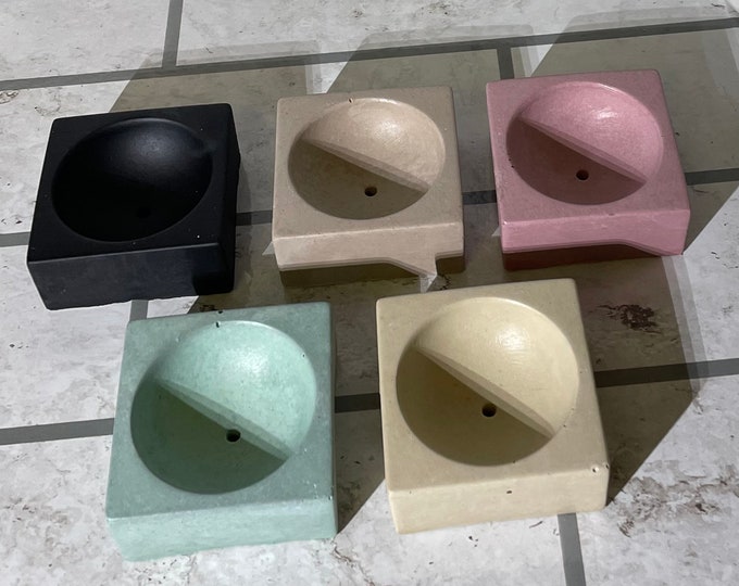 Square Concrete Incense Burner: Minimalist Meditation Decor