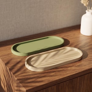 Hand-Poured Concrete Oval Catchall Trays available in 5 sizes