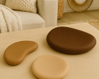 Minimalist Concrete Tray Set: Neutral Catchall Pebble Design