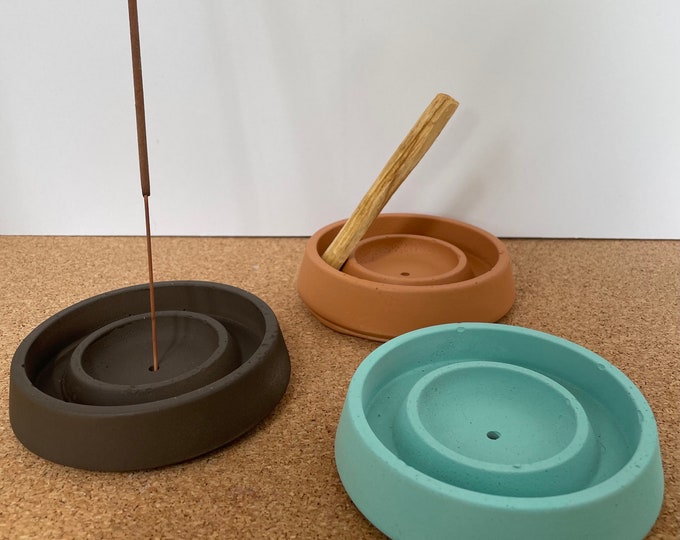 4-in-1 Cement Incense Holder: Palo Santo, Cone & Sage Burner