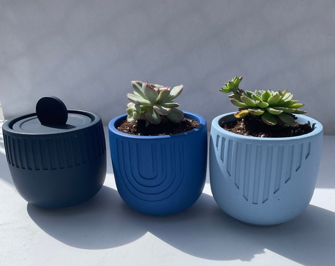 Concrete Container with Lid, Planters and pots