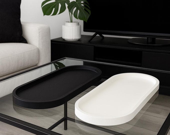 Handmade Concrete Oval Tray: Modern Home Organizer
