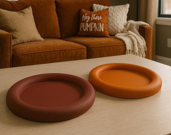 Handmade Concrete Round Tray: Modern Minimalist Home Decor