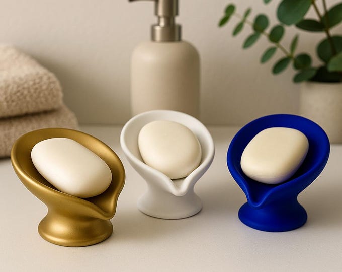 Handmade Concrete Petal Soap Dish: Minimalist Bathroom Decor