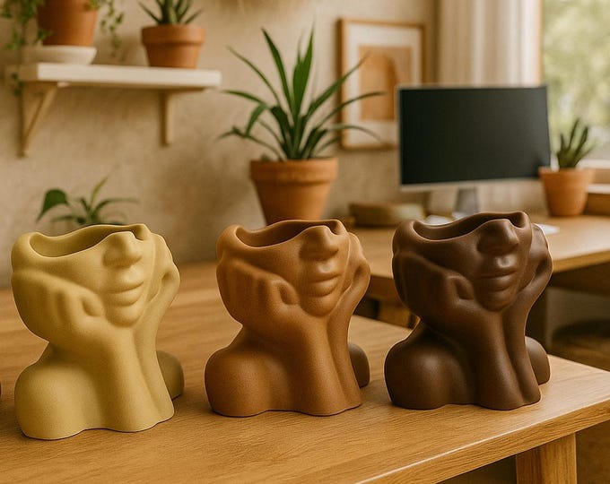 Abstract Face Flower Pot