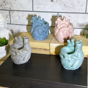 Concrete Human Anatomical Heart Shape Planter