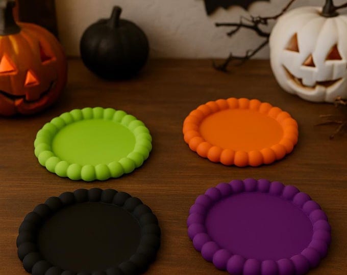 Halloween Concrete Tray: Beaded Edge Trinket Dish, Modern Home Decor