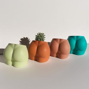 Cheeky Booty Planter – Handmade Concrete Butt Pot for Succulents (20+ Colors)