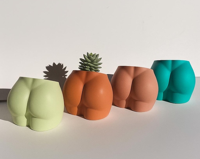 Cheeky Booty Planter – Handmade Concrete Butt Pot for Succulents (20+ Colors)