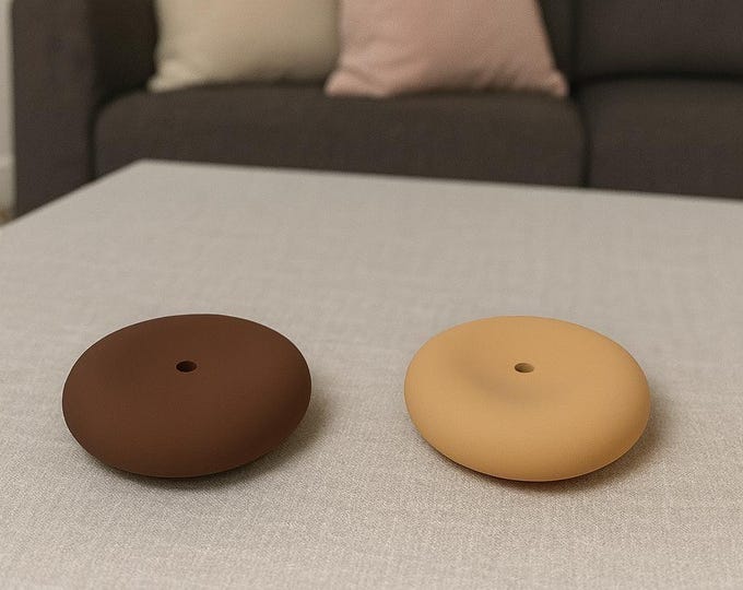 Handmade Donut Concrete Incense Burner: Modern Minimalist Decor