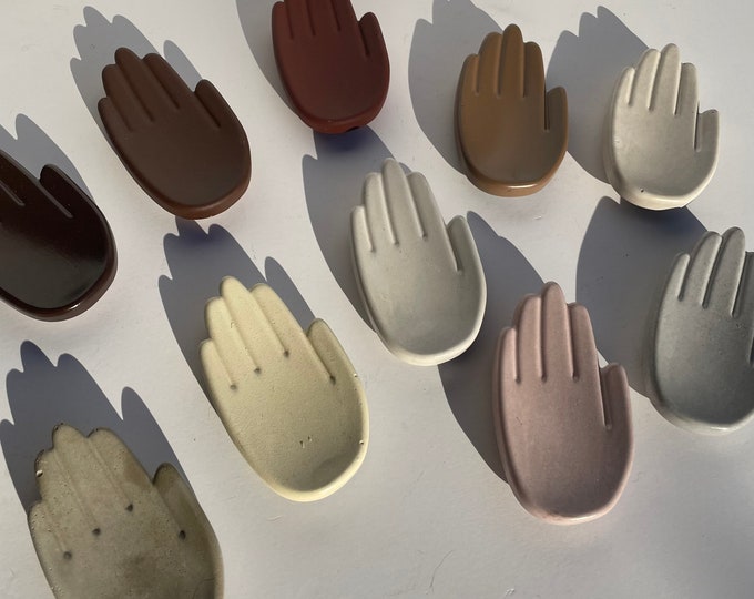 Hand Shaped Cement Jewelry Dish