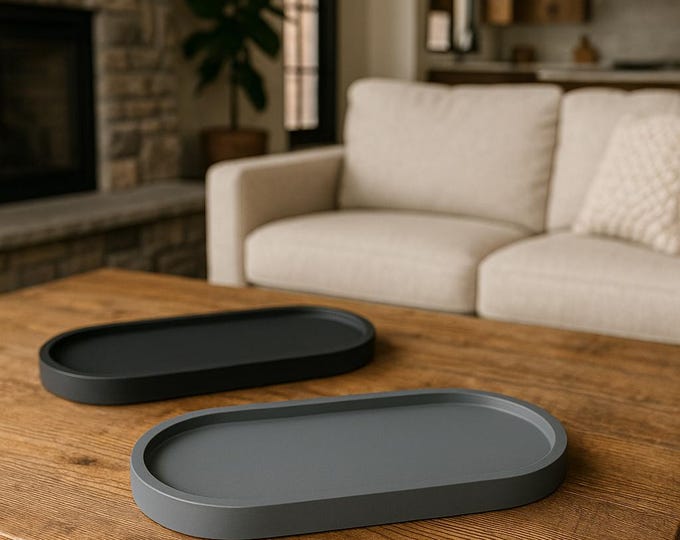 Concrete Oval Tray Handcrafted