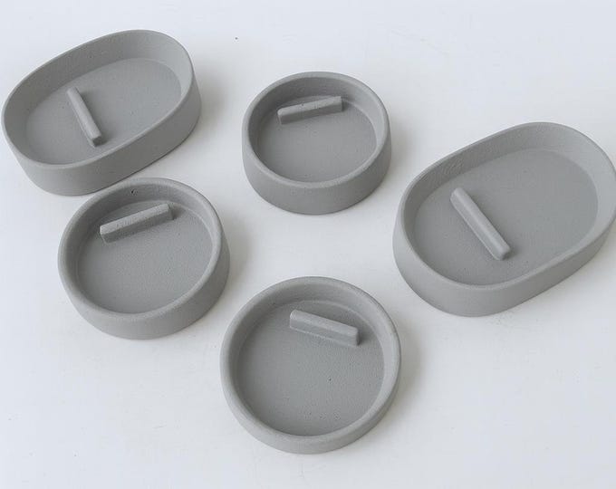 Modern Concrete Incense Holder Set: Palo Santo & Cone Dishes