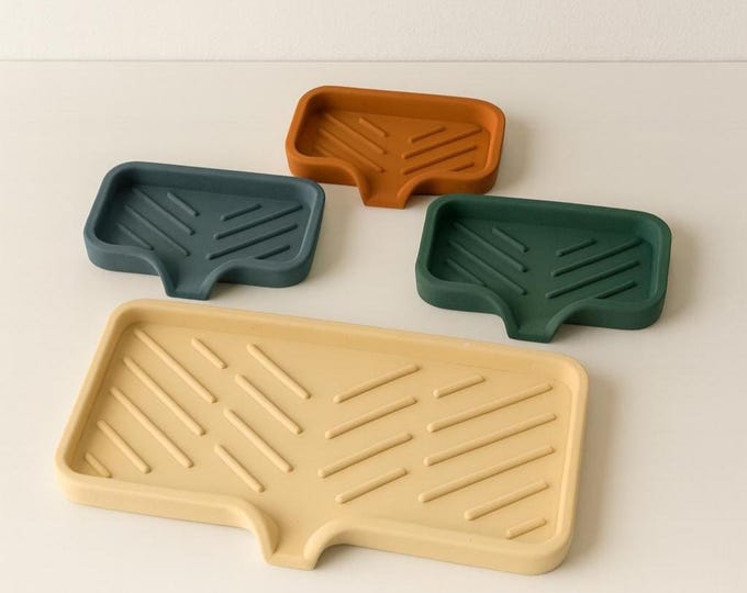 Concrete Soap Dish with Drainage: Modern Bathroom Soap Holder