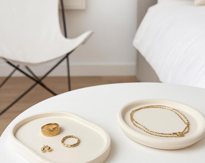 Handmade Concrete Catchall Tray Set: Modern Home Organization