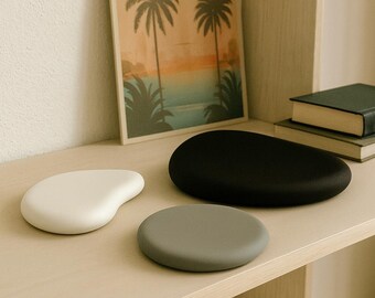 Luxury Minimalist Home Décor Tray Set – Modern Concrete Accent Trays in Black, White and Gray | Decorative Shelf and Table Styling