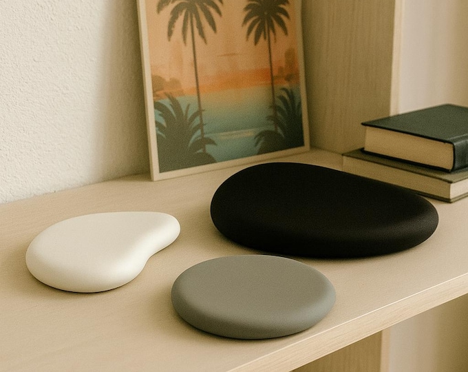 Luxury Minimalist Home Décor Tray Set – Modern Concrete Accent Trays in Black, White and Gray | Decorative Shelf and Table Styling