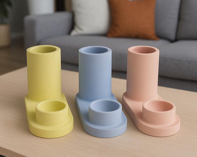 Handmade Concrete Incense Holder & Burner – Modern Minimalist Home Decor: Set of 3