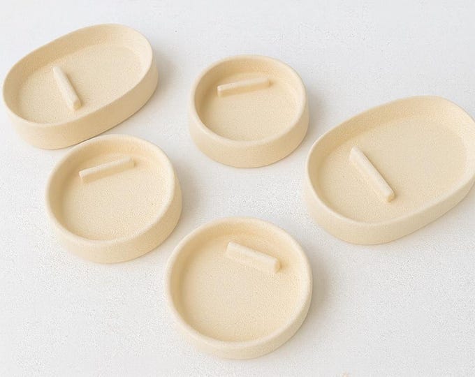 Handmade Concrete Palo Santo & Incense Cone Holder Set - Minimalist Spa Decor