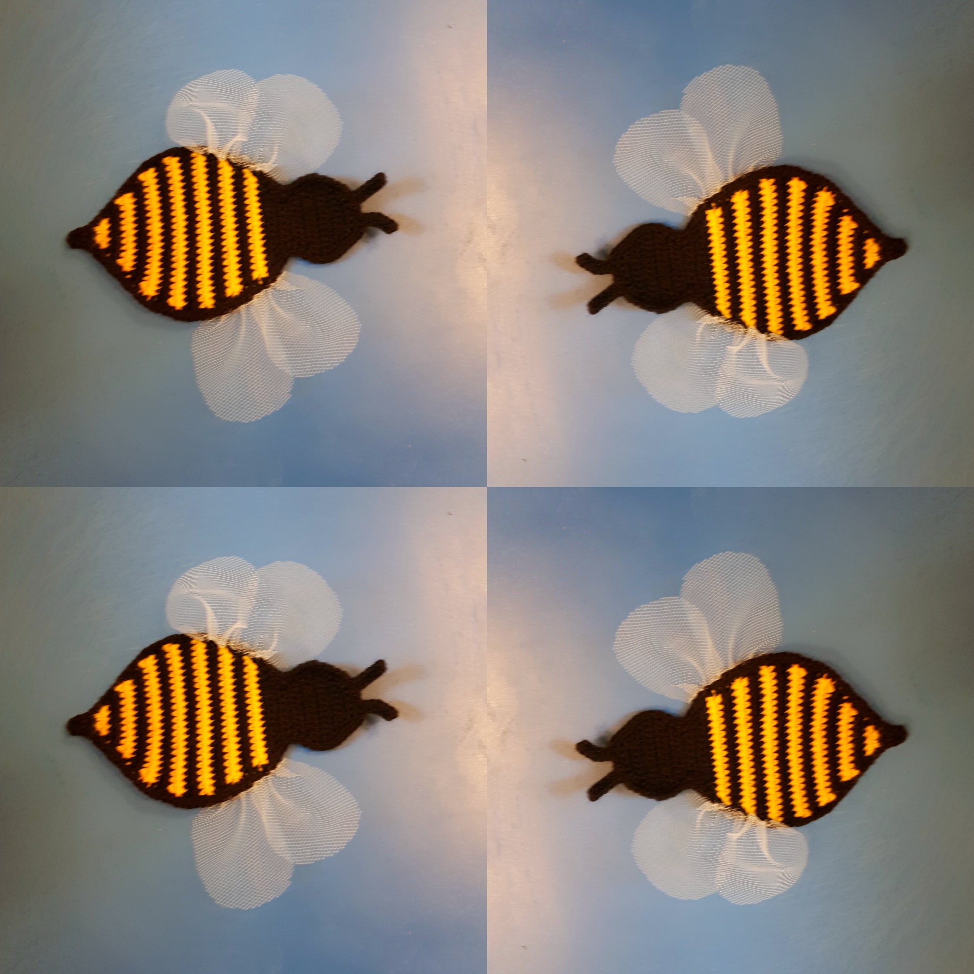 Crochet bee coasters Set 4pcs Etsy