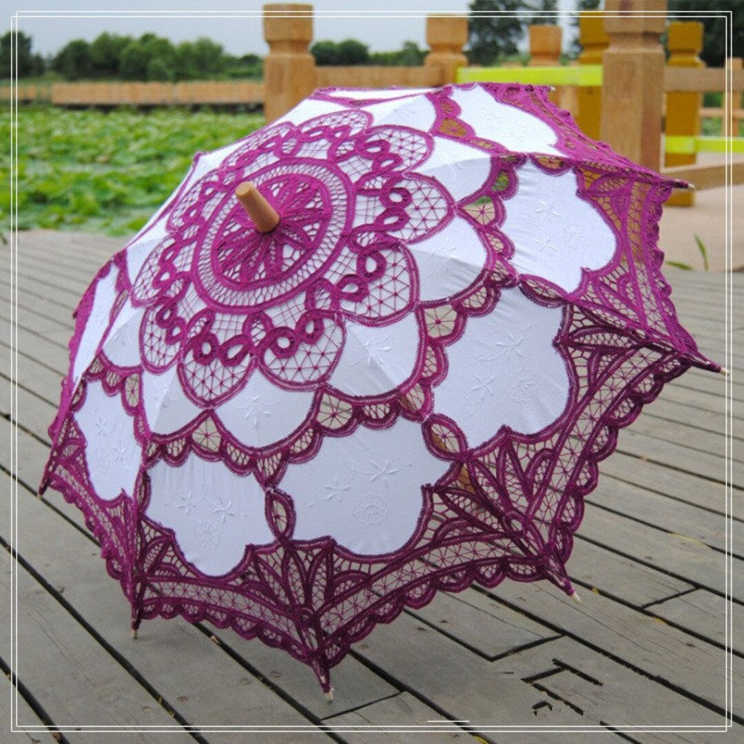 Lace Umbrella Parasol Bride Umbrella White Ivory Wedding Umbrella