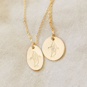 Dainty Christus Necklace, Christian Necklace, Faith Necklace, Christ Necklace, Christus Necklace, Jesus Necklace, Jesus Pendant, Gold Christ zdjęcie 1