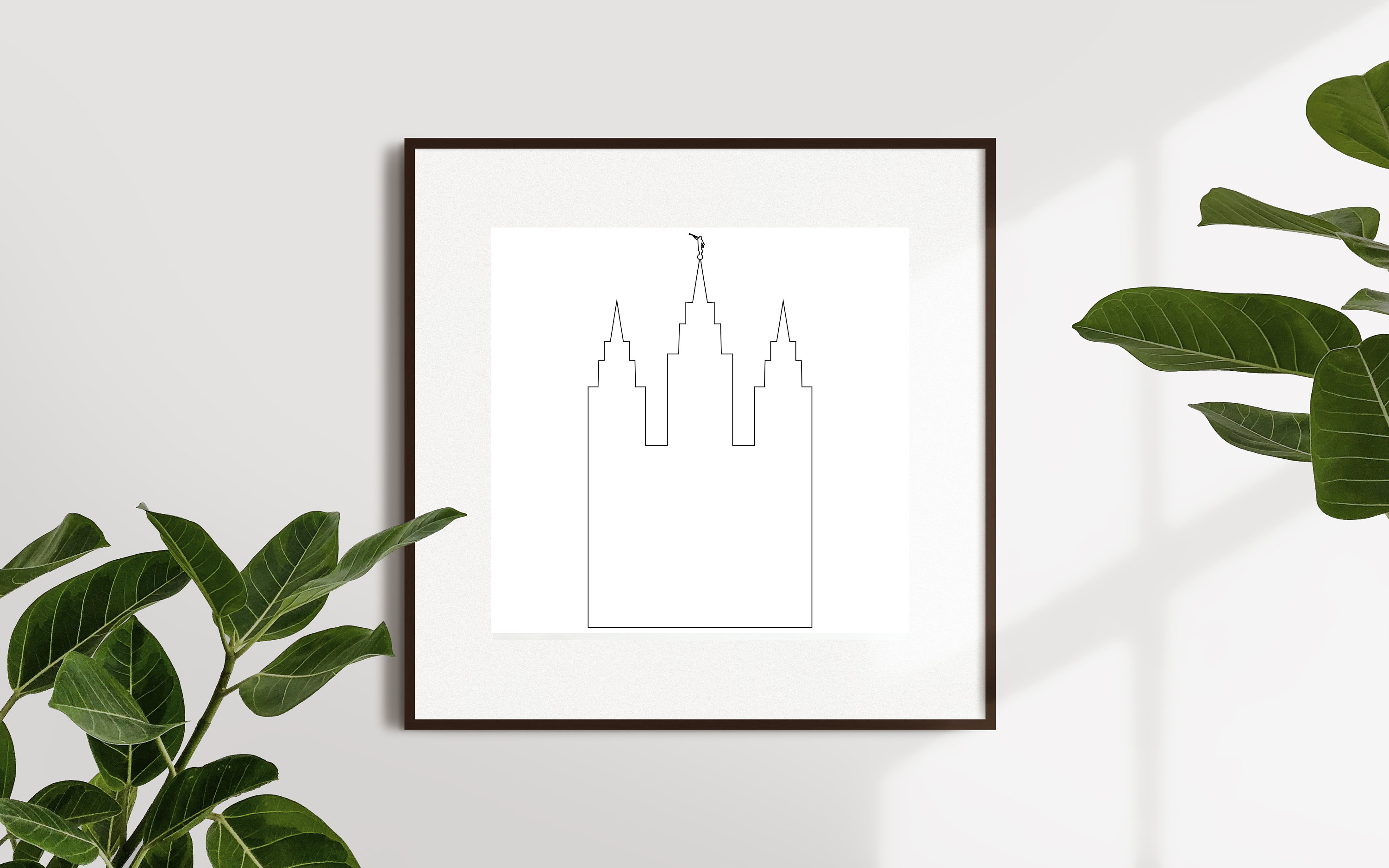 Salt Lake City LDS Temple Outline, Simple LDS Temple Outline, Digital Download, Temple Silhouette, SLC Temple, Printable Temple