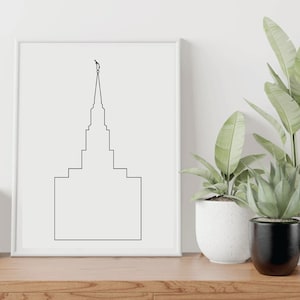 Layton Temple Outline, Simple LDS Temple Outline, Minimalist LDS Temple Art, Temple Silhouette, Layton Utah Temple, Layton Printable Temple