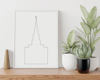 Layton Temple Outline, Simple LDS Temple Outline, Minimalist LDS Temple Art, Temple Silhouette, Layton Utah Temple, Layton Printable Temple