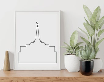 Gilbert LDS Temple Outline, Simple LDS Temple Outline, Digital Download, LDS Temple Silhouette, Gilbert Arizona Temple, Printable Temple