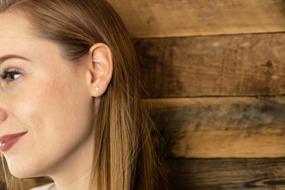 Small Cross Earrings 14k Gold-filled Small Cross Earrings 14k Gold-filled