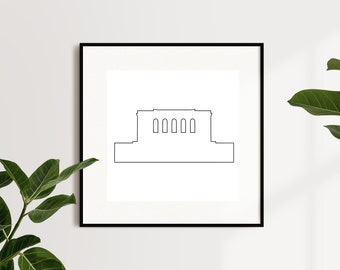 Mesa Arizona LDS Temple Outline, Simple LDS Temple Outline, Digital Download, Temple Silhouette, AZ Temple, Printable Temple