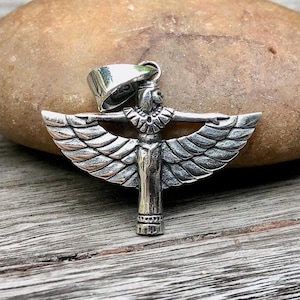 Handcrafted 925 Sterling Silver Ma&#39;at Pendant Egyptian Goddess Egypt Deities Amulet Talismans Pendant/Necklace Silver Jewelry Gift by VINTZ