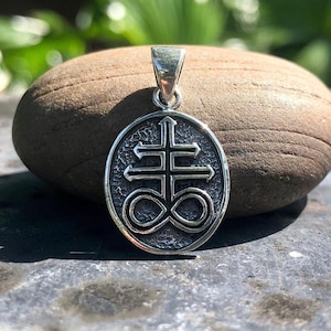 Handcrafted 925 Sterling Silver Tiny Leviathan Cross Charm Gothic Seal of Satan Satanic Charm Silver Jewelry Accessories Gift by VINTZ