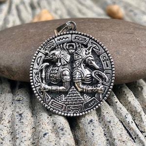 Handcrafted 925 Sterling Silver Anubis & Horus Pendant Egyptian God Egypt Deities Amulet Talismans Pendant/Necklace Silver Jewelry by VINTZ