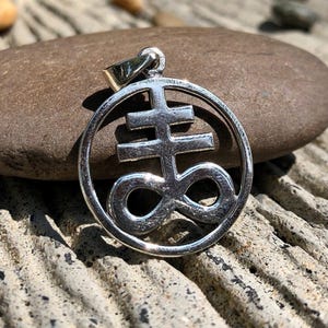 Handcrafted 925 Sterling Silver Leviathan Cross Pendant Satanic Symbol Wiccan Pendant/Necklace Silver Jewelry Accessories by VINTZ