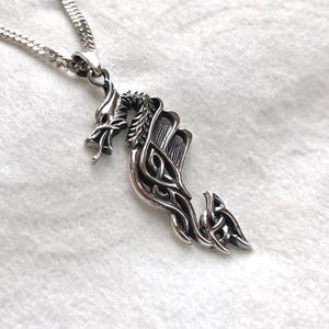 Handcrafted 925 Sterling Silver Dragon Pendant Mythical Monster Viking Celtic Dragon Pendant/Necklace Silver Jewelry Accessory Gift by VINTZ