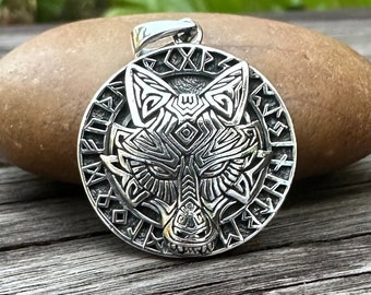 Pendentif/collier Fenrir Sterling 925 fabriqué à la main, Loup Viking, Mythologie nordique, Dieu loup, Bijoux en argent