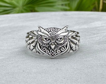 Handcrafted Owl Sterling Silver 925 Ring, Bird, Fashion Owl Ring Silver Jewelry