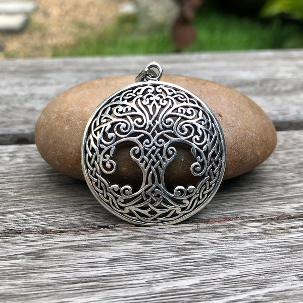 Celtic tree of life 925 sterling silver pendent, Oxidized, Handcraft