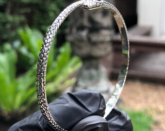 Handcrafted 925 Sterling Silver Snake Bracelet Bohemian Snake Black Mamba Serpent Cuff Bracelet Silver Jewelry Accessories Gift by VINTZ