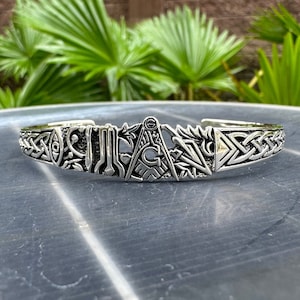 Gioielli Da Uomo Bracciale Massonico Massonico Massonico In Pelle - Foto 12